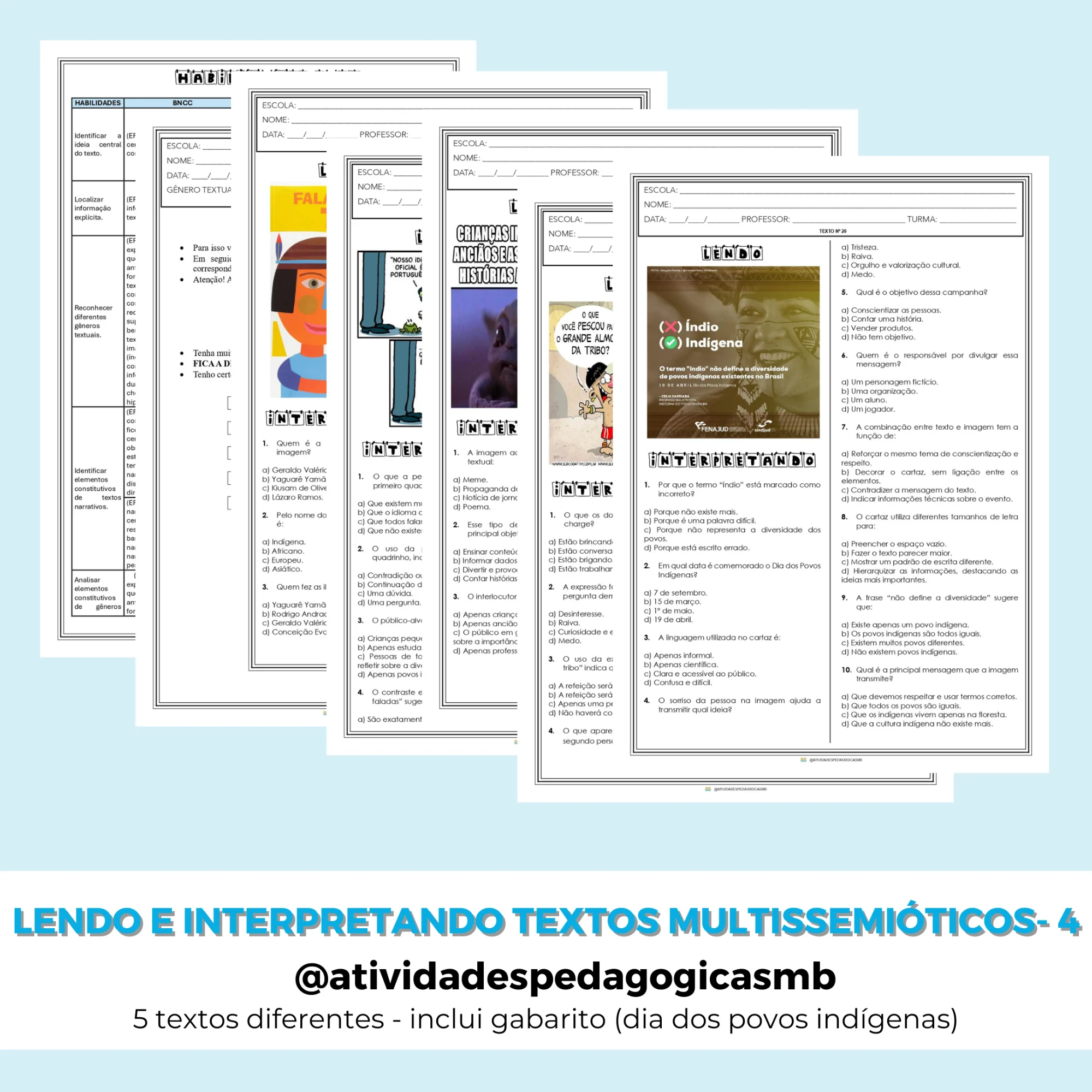 Lendo e Interpretando Textos Multissemióticos - combo 4 (PDF) — capa do material
