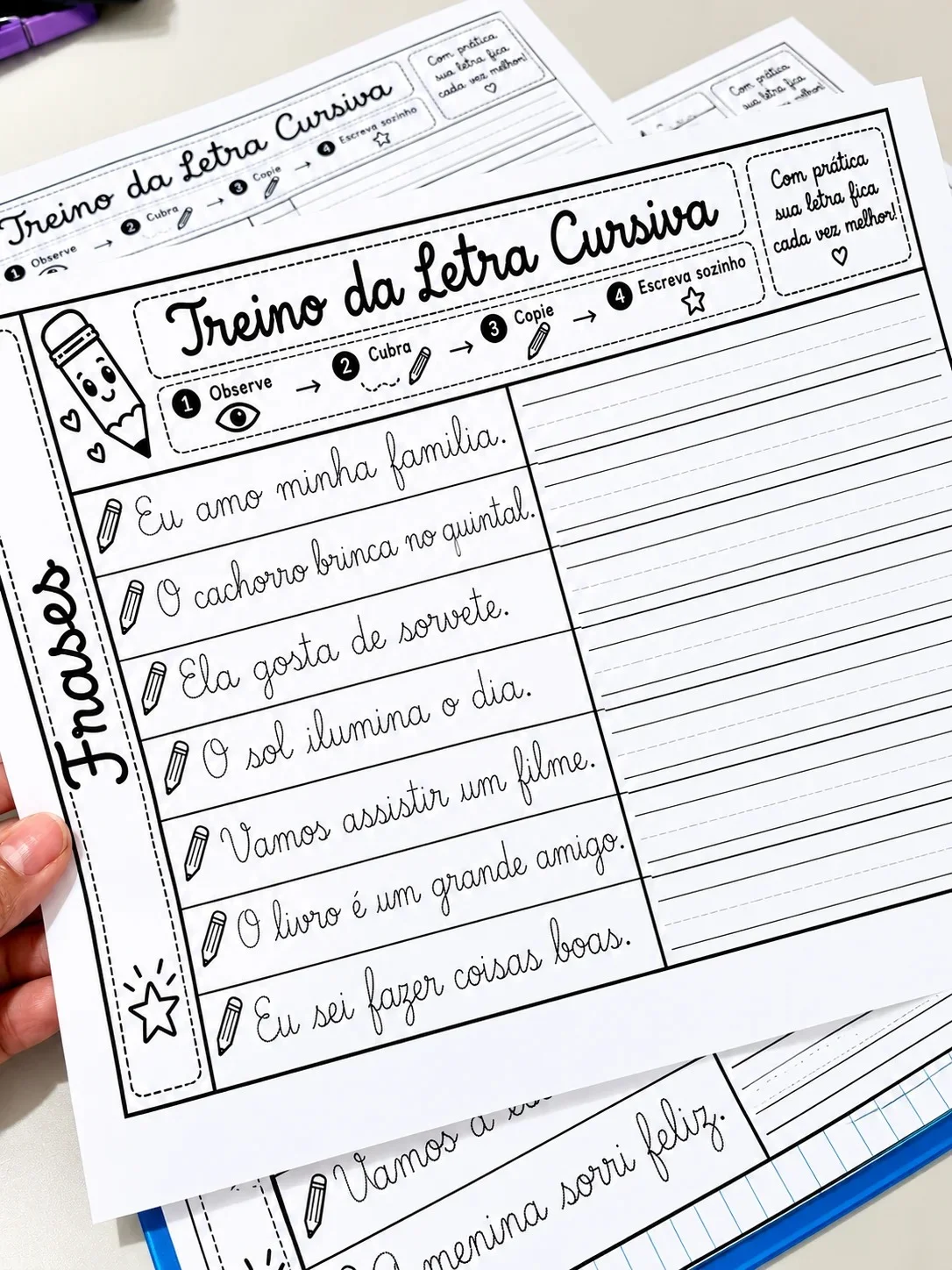 Letra Cursiva – Palavras, Frases e Parágrafos — capa do material