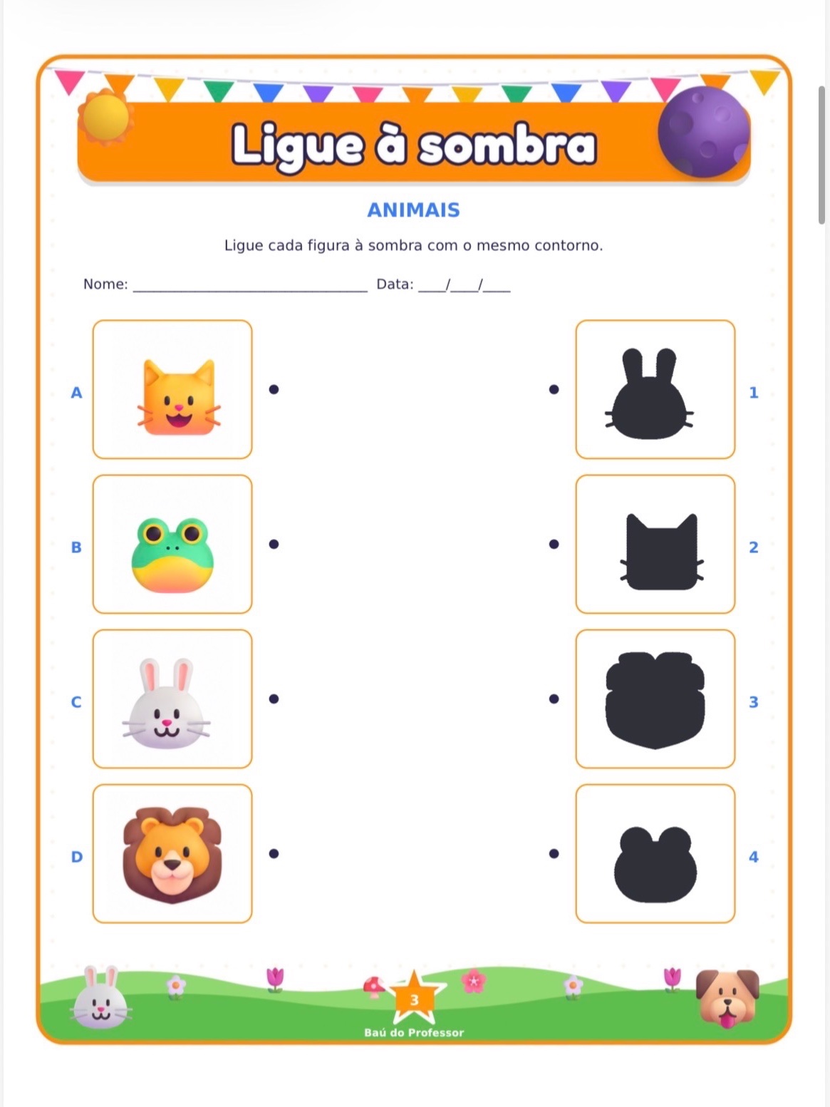 Ligue à Sombra para Imprimir — 6 Atividades e 48 Cartas PDF — amostra 2: Ligue à Sombra para imprimir: 6 atividades, 24…