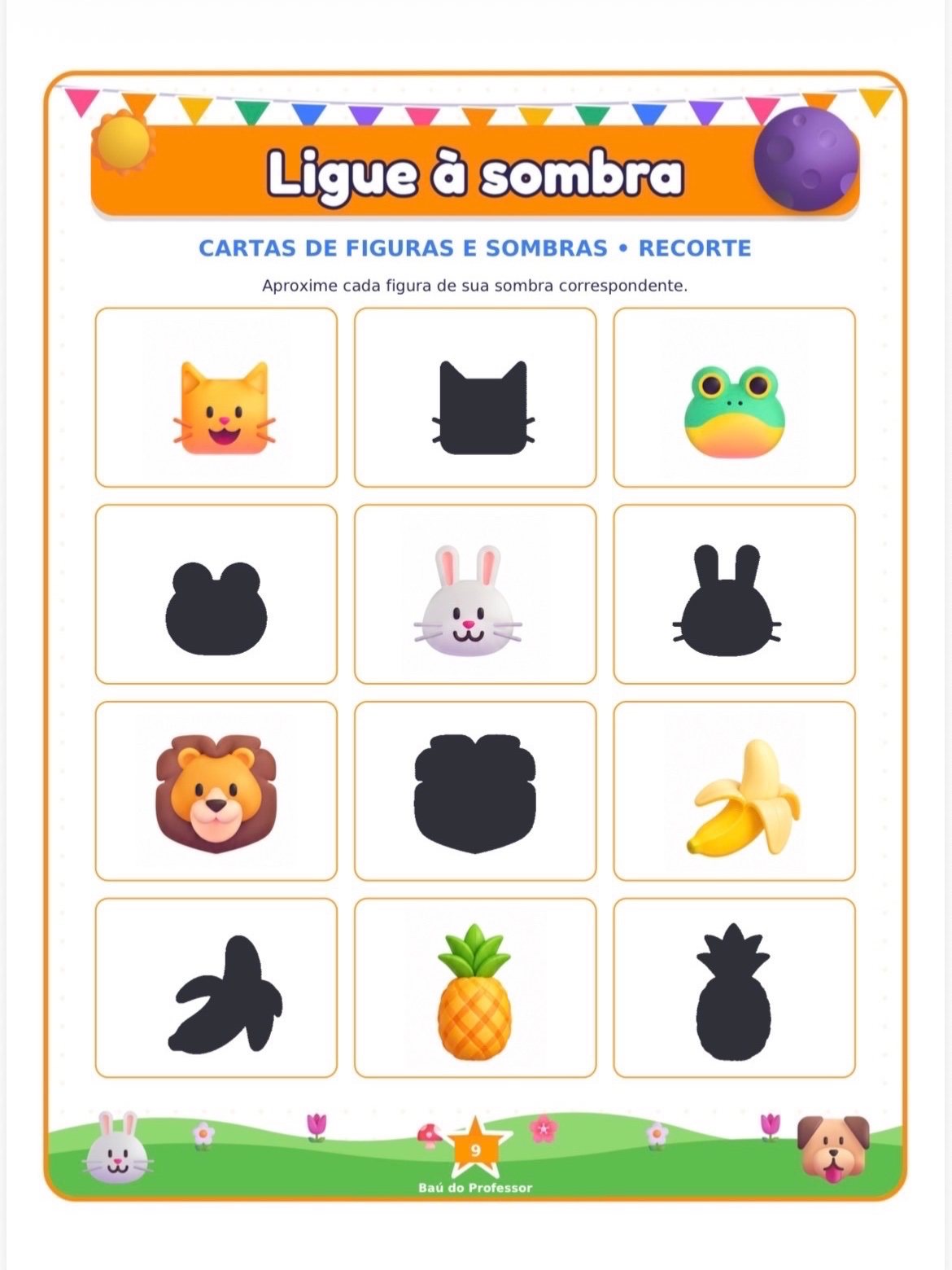 Ligue à Sombra para Imprimir — 6 Atividades e 48 Cartas PDF — amostra 4: Ligue à Sombra para imprimir: 6 atividades, 24…