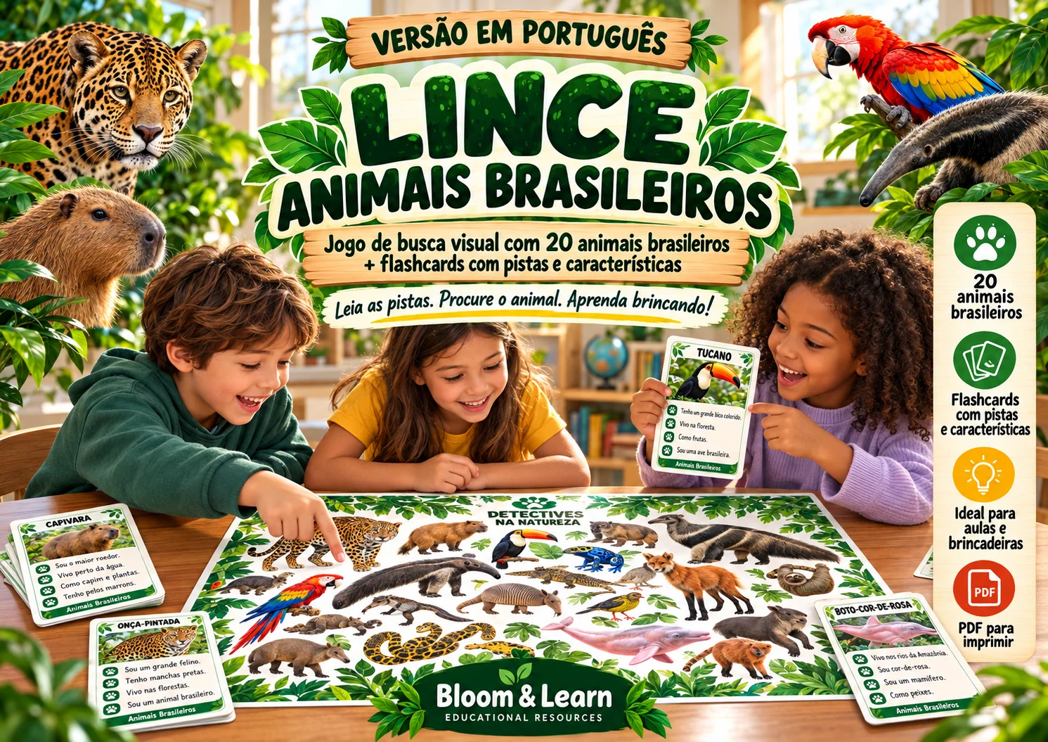 LINCE ANIMAIS BRASILEIROS - DETETIVES DA NATUREZA — capa do material