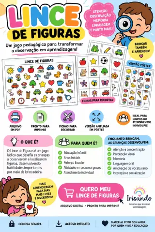 Lince de Figuras – Jogo Pedagógico de Atenção PLR — amostra 1: O Lince de Figuras é um jogo pedagógico que convida as…