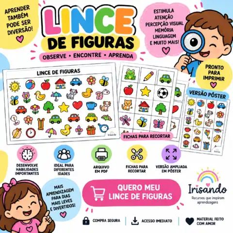 Lince de Figuras – Jogo Pedagógico de Atenção — amostra 2: Lince de Figuras é um jogo pedagógico lúdico para desenvolver…