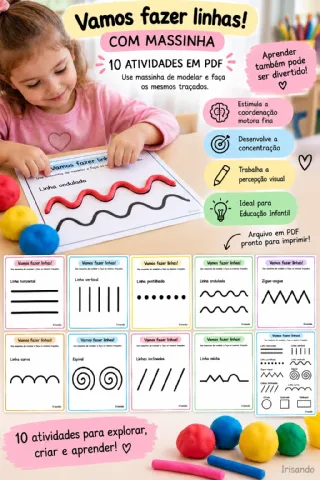 LINHAS DIVERTIDAS COM MASSINHA — 10 ATIVIDADES PARA EDUCAÇÃO INFANTIL — amostra 2: 10 atividades lúdicas com massinha para…