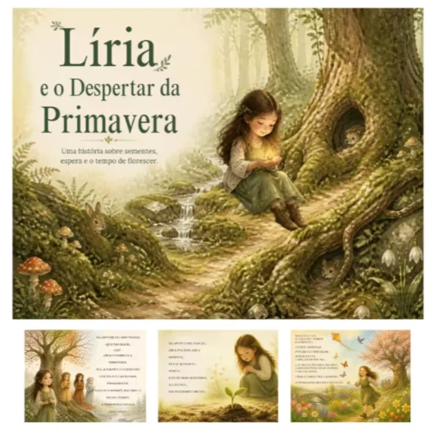 Líria e o despertar da Primavera: estudando as estações — capa do material