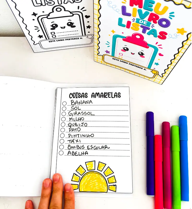 Listas para alfabetização: Meu Livro de Listas em PDF — amostra 2: O que vem no material