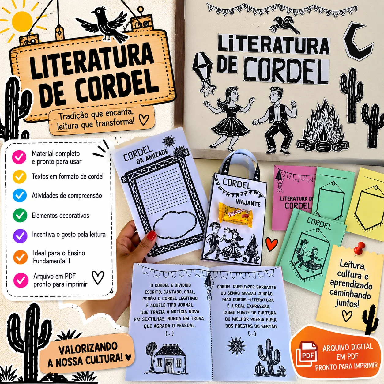 📖LITERATURA DE CORDEL - ALFABETIZAÇÃO 3º 4º 5º ANOS — capa do material