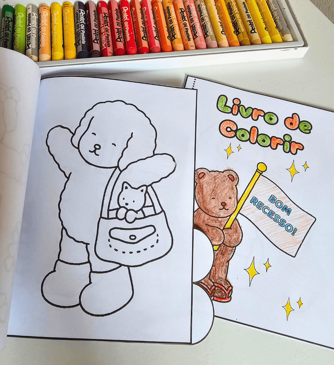 Livrinho de colorir Bom Recesso com imagens Bobbie Goods — amostra 1: Livrinho de colorir para desejar um bom recesso