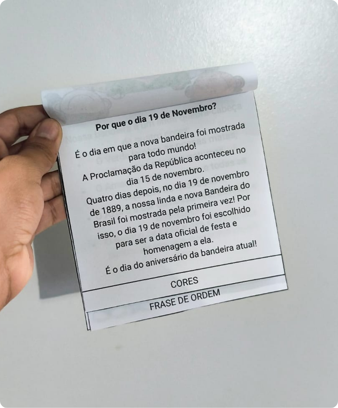 Livrinho de curiosidades da bandeira para imprimir — amostra 3: Conteúdo disponível no PDF