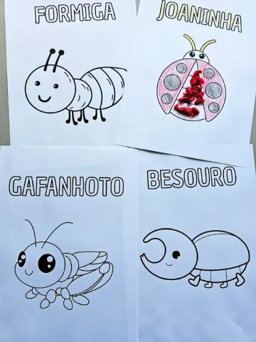 Livrinho de Insetos e Pequenos Animais para Colorir — amostra 1: Habilidades trabalhadas