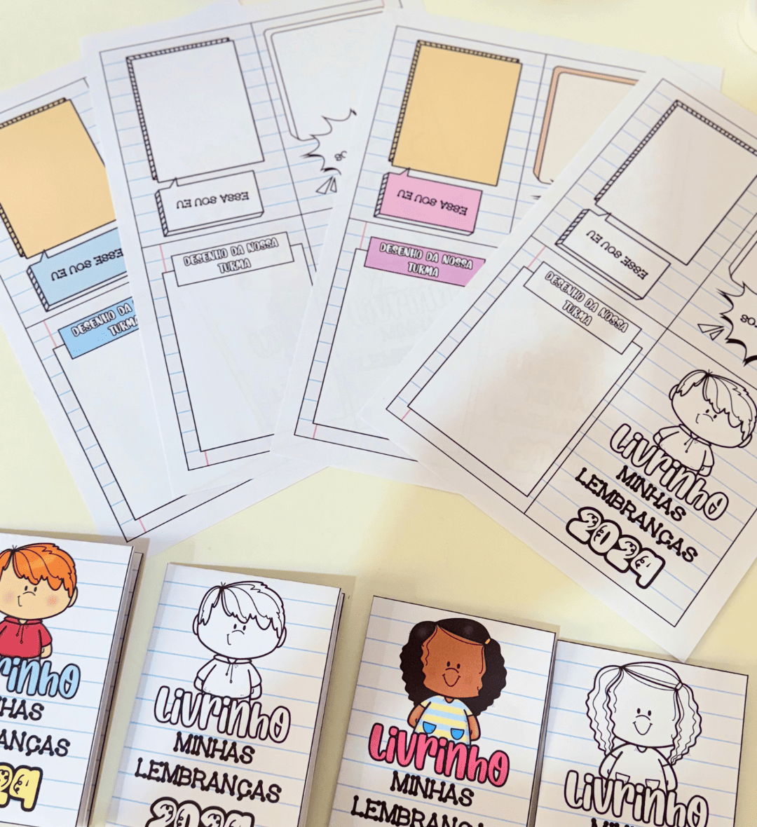 Livrinho de Lembranças 2024: PDF para Imprimir e Colorir — amostra 3: Como usar em sala de aula