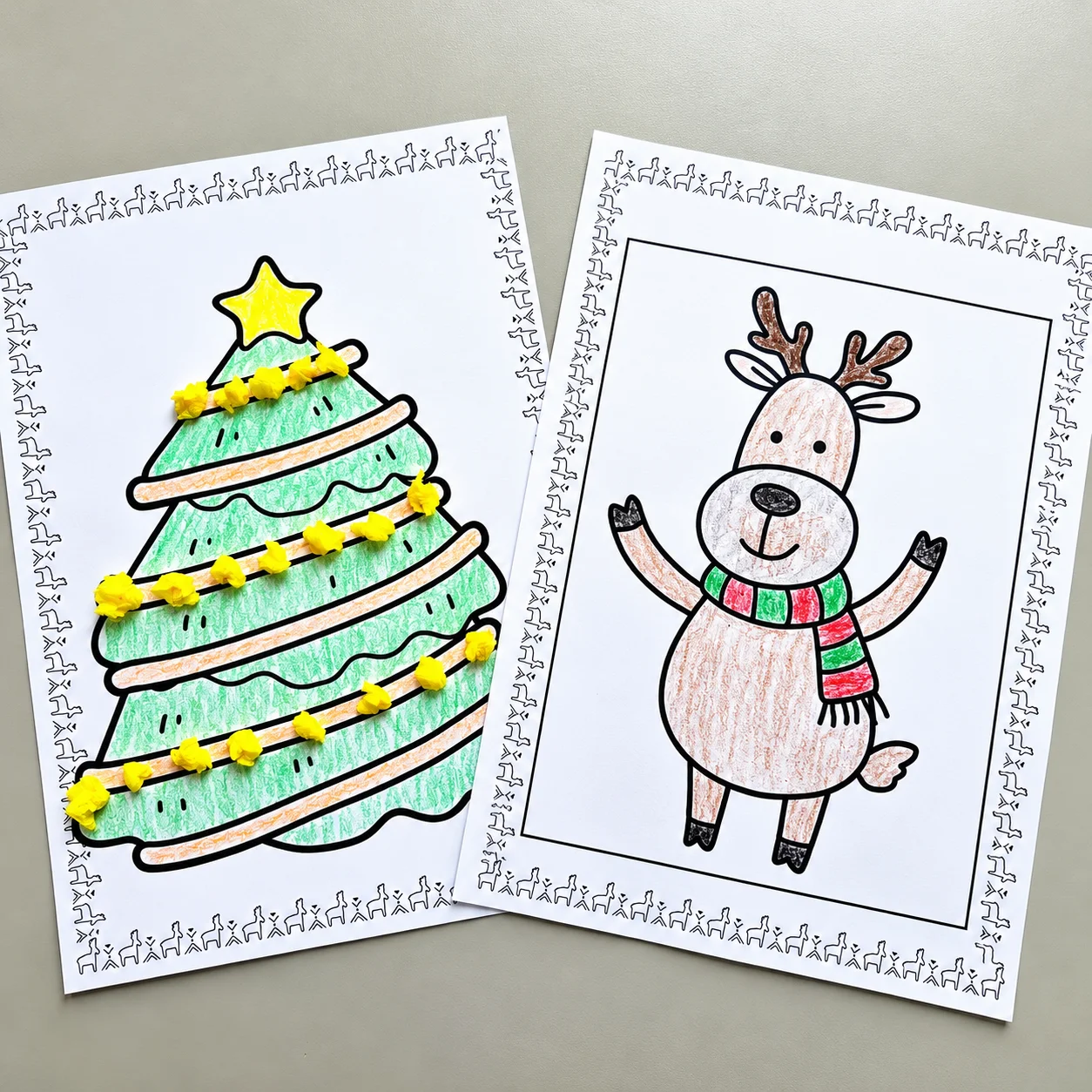 Livrinho de Natal para Colorir – 14 Desenhos para Imprimir — amostra 3: Livrinho de Natal com 14 desenhos para colorir e…