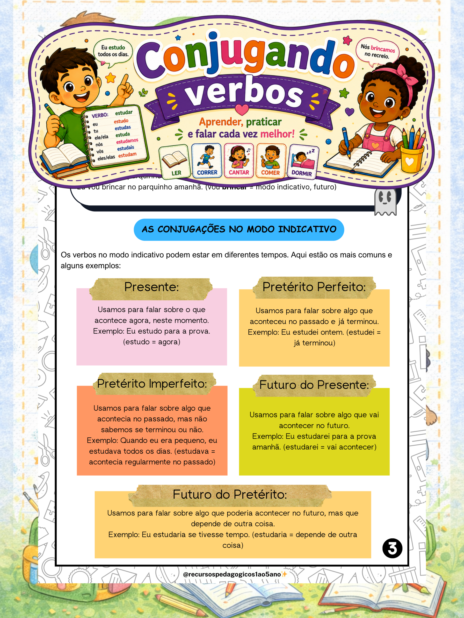 Livrinho Interativo Conjugando Verbos + Lata dos verbos – PDF para Imprimir | 6º ano — amostra 1: Sobre o Livrinho…
