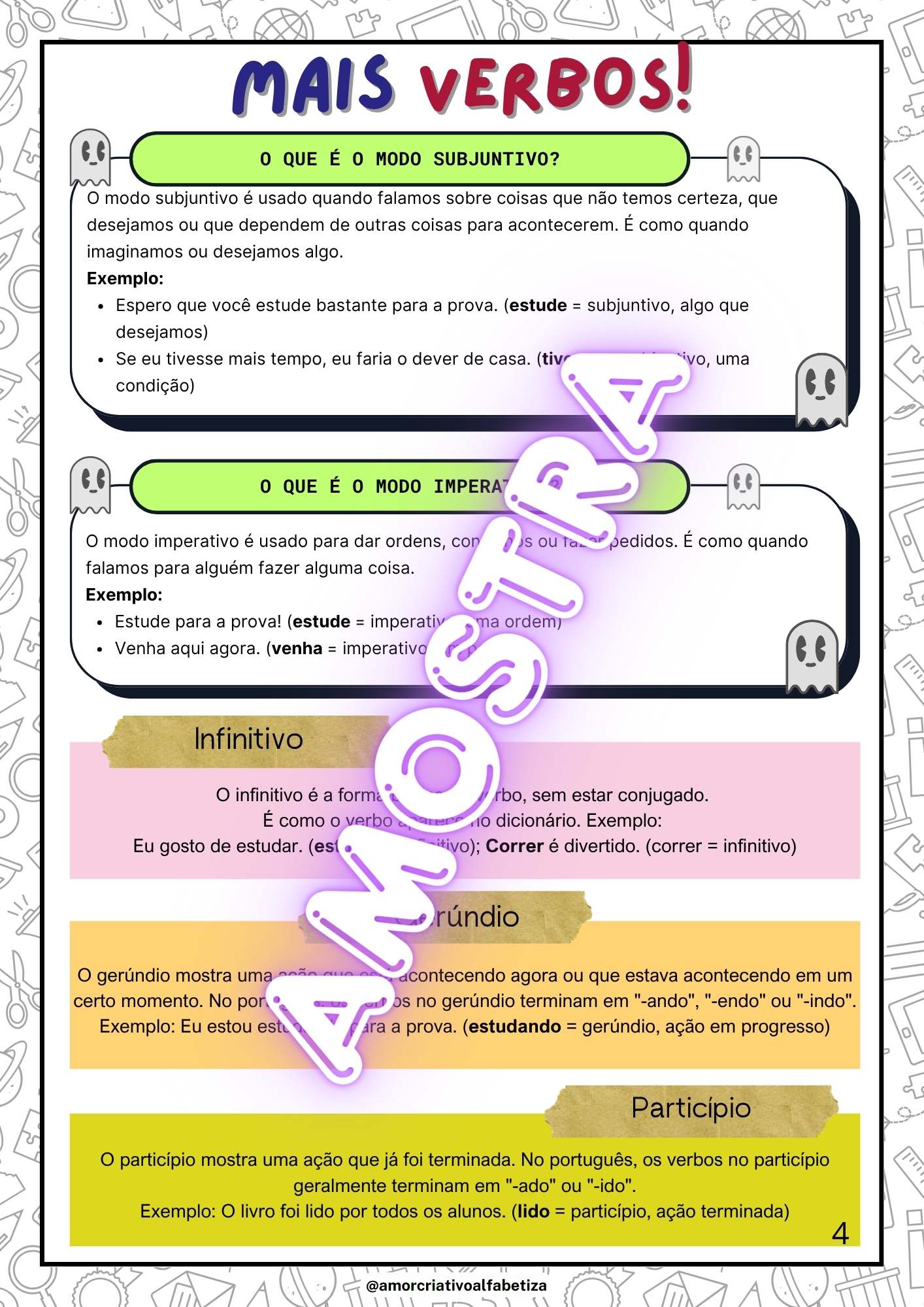 Livrinho Interativo Conjugando Verbos + Lata dos verbos – PDF para Imprimir | 6º ano — amostra 7: Livrinho Interativo…