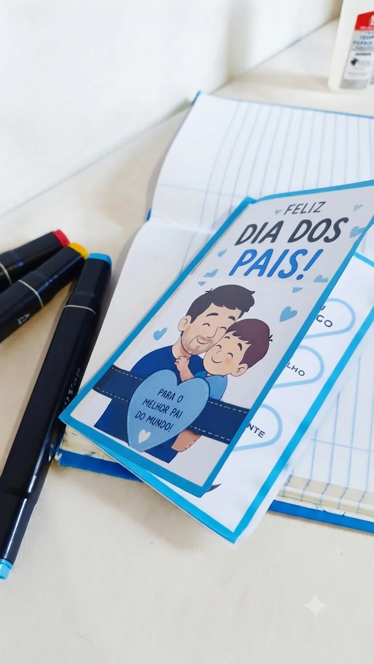 Livrinho Interativo Dia dos Pais em PDF | Atividade Afetiva para Educação Infantil — amostra 1: Um livrinho interativo…