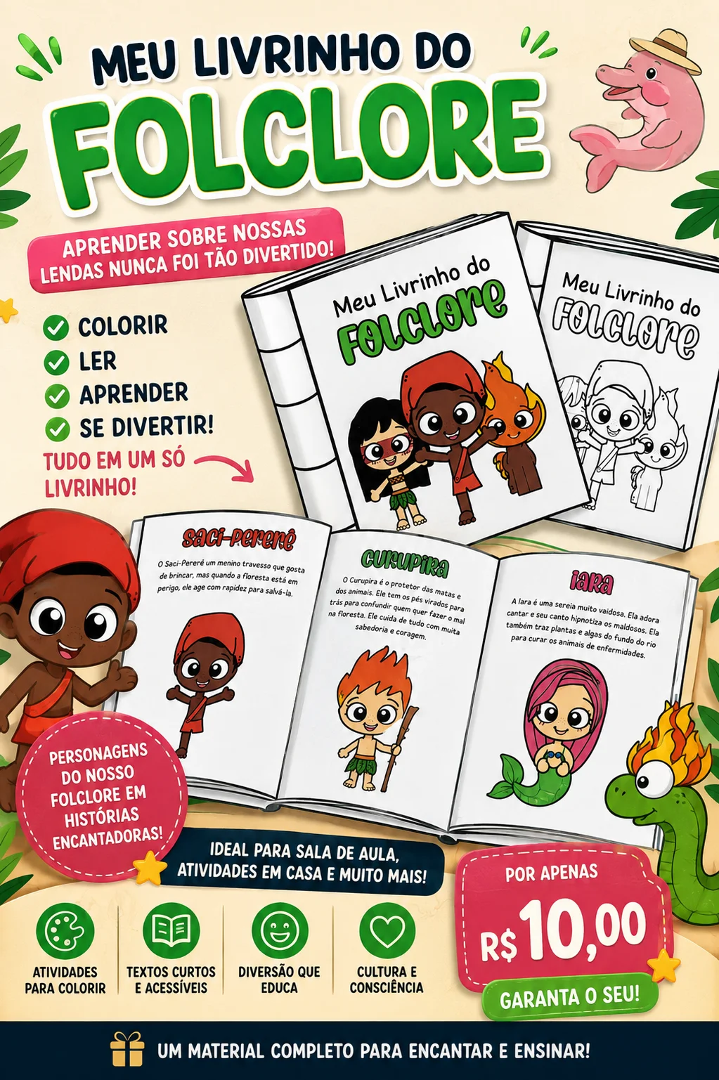 LIVRINHO LÚDICO DO FLOCLORE - EDUCAÇÃO INFANTIL E FUNDAMENTAL — capa do material