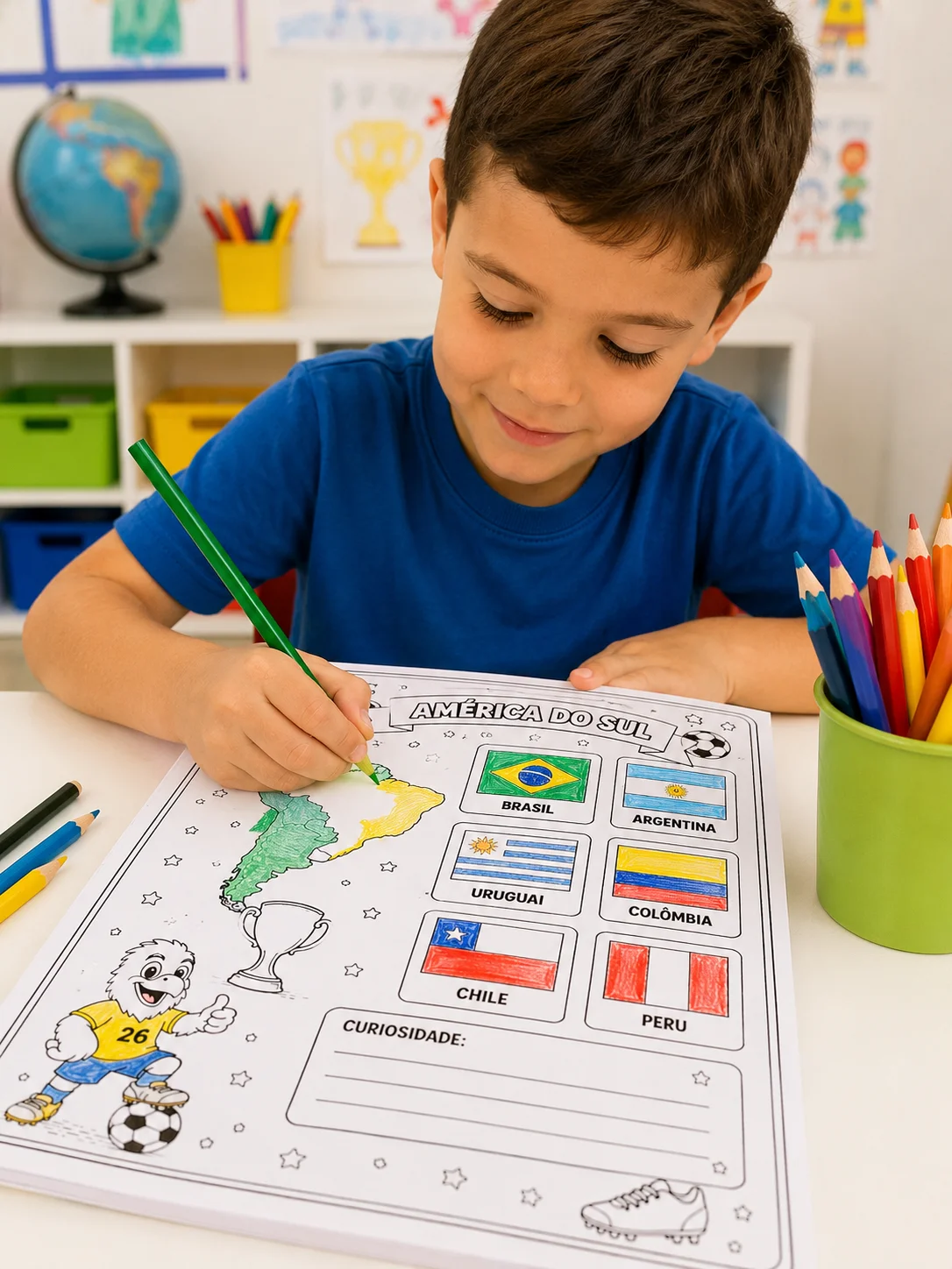 Livrinho Viajando pelos Países da Copa — amostra 1: Um livrinho educativo e encantador para as crianças aprenderem brincando