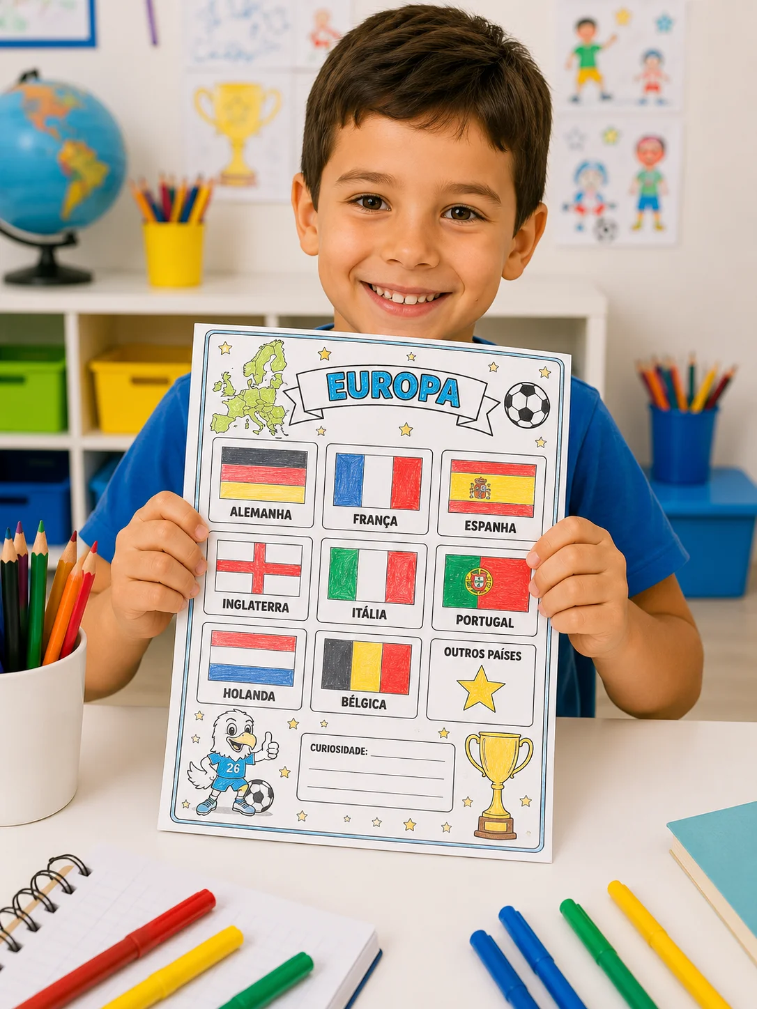 Livrinho Viajando pelos Países da Copa — amostra 2: Um livrinho educativo e encantador para as crianças aprenderem brincando