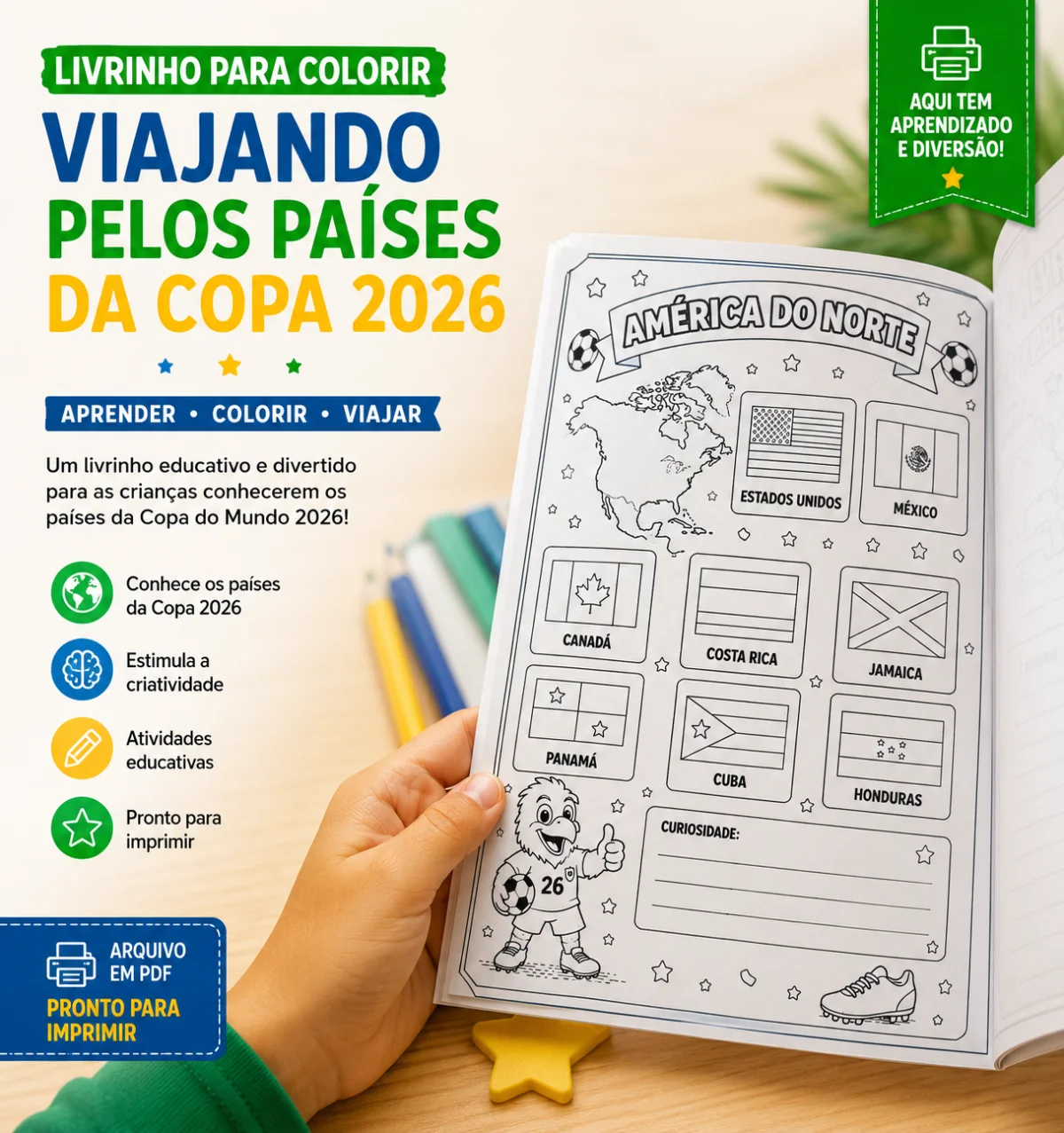 Livrinho Viajando pelos Países da Copa — capa do material