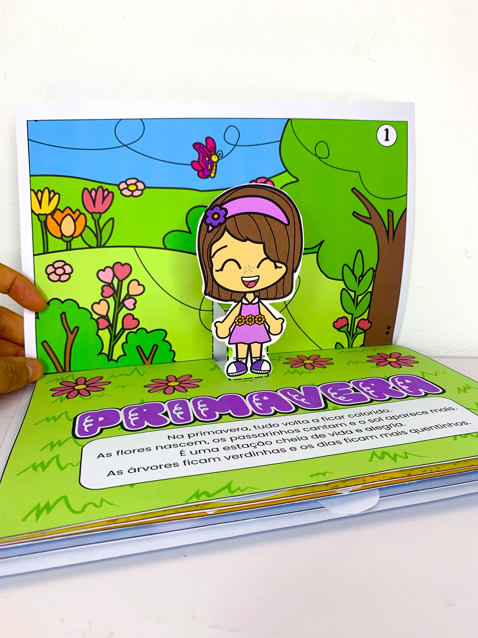 Livro 3D As Quatro Estações – Atividade para Educação Infantil — amostra 1: Material pedagógico interativo para ensinar as…