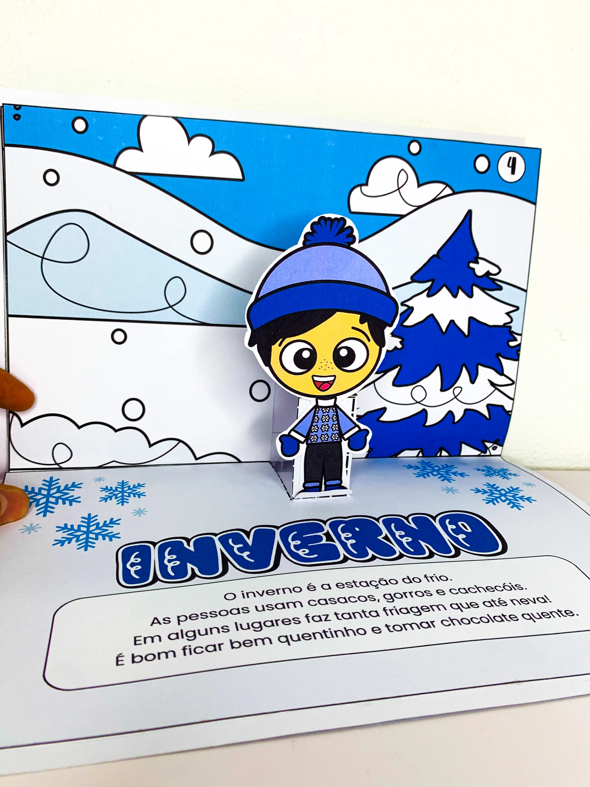 Livro 3D As Quatro Estações – Atividade para Educação Infantil — amostra 5: Material pedagógico interativo para ensinar as…