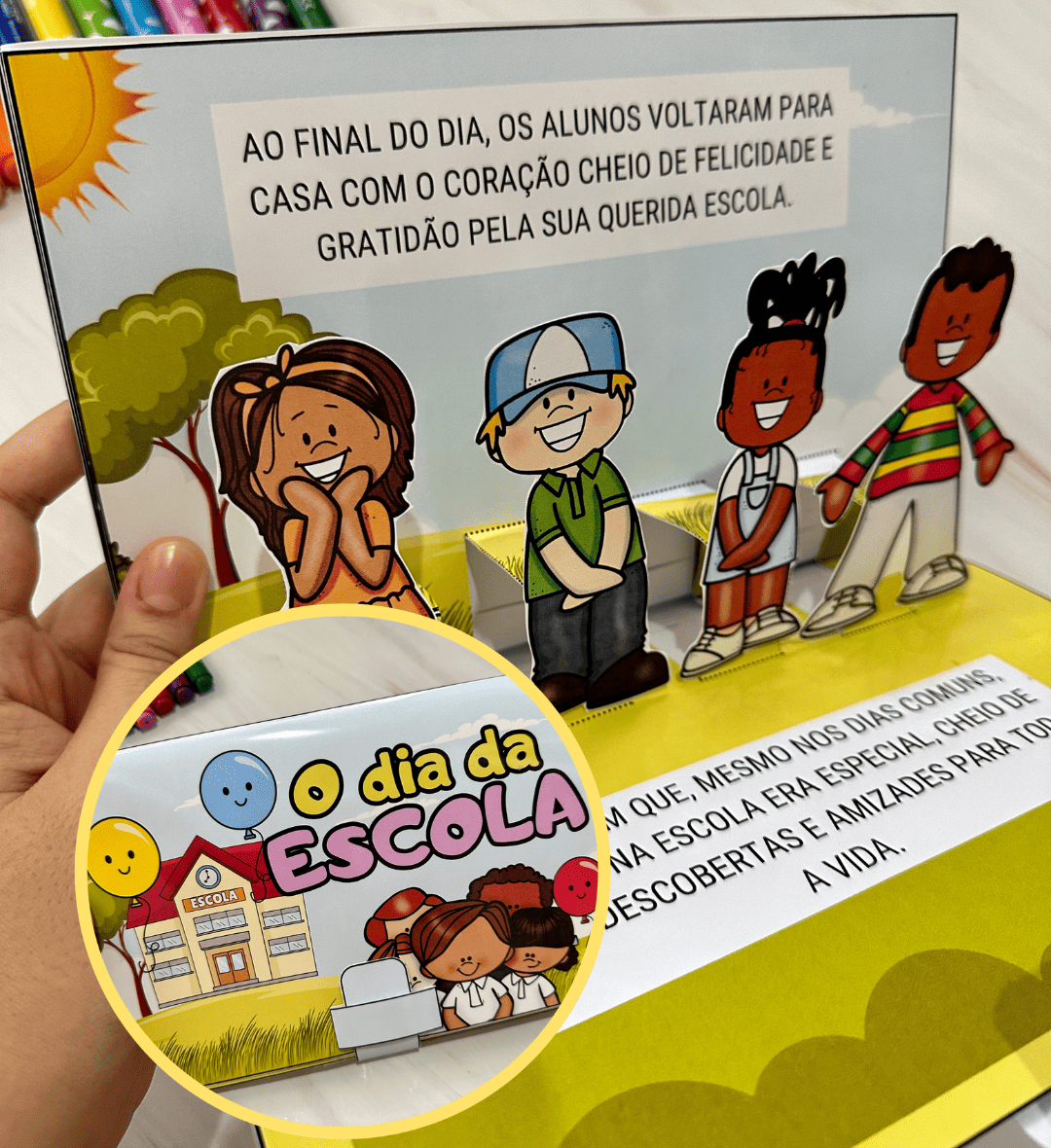 Livro 3D Dia da Escola para Contação na Educação Infantil — História para Educação Infantil: Celebre o Dia da Escola com um…