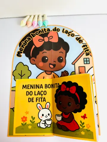 Livro 3D Menina Bonita do Laço de Fita para imprimir — amostra 2: O que vem no material