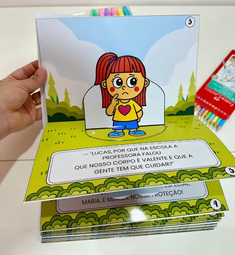 Livro 3D Meu Corpo é Precioso para trabalhar o Maio Laranja — amostra 7: Aborde o Maio Laranja com o Livro 3D Meu Corpo é…