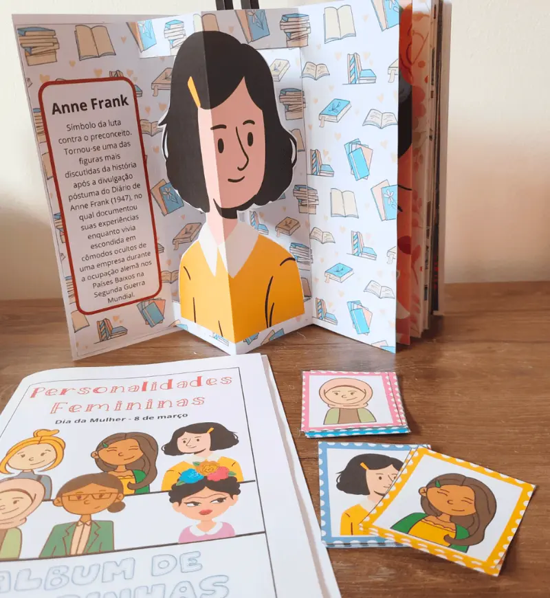 Livro 3D Personalidades Femininas para o Dia da Mulher — amostra 6: Apresente mulheres que marcaram a história com um livro…