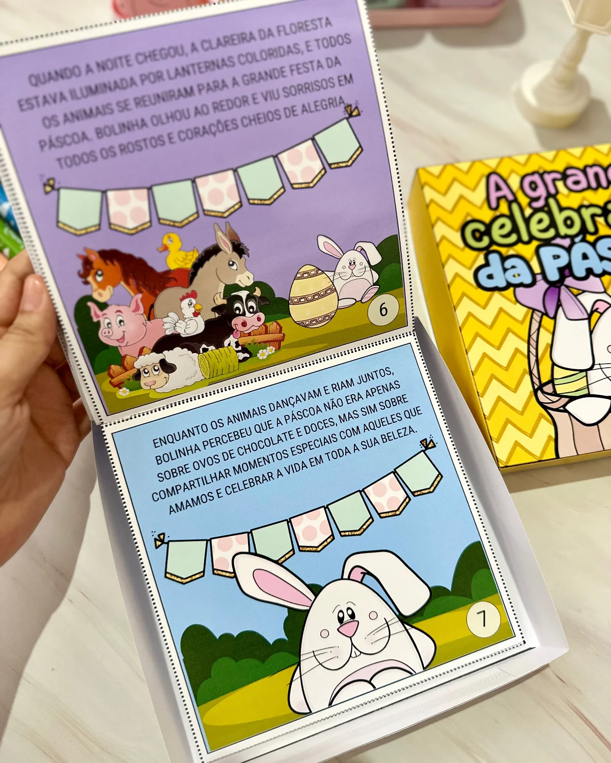 Livro A Grande Celebração da Páscoa – PDF para Imprimir — amostra 7: Essa história vai em formato de caixa e irá encantar…