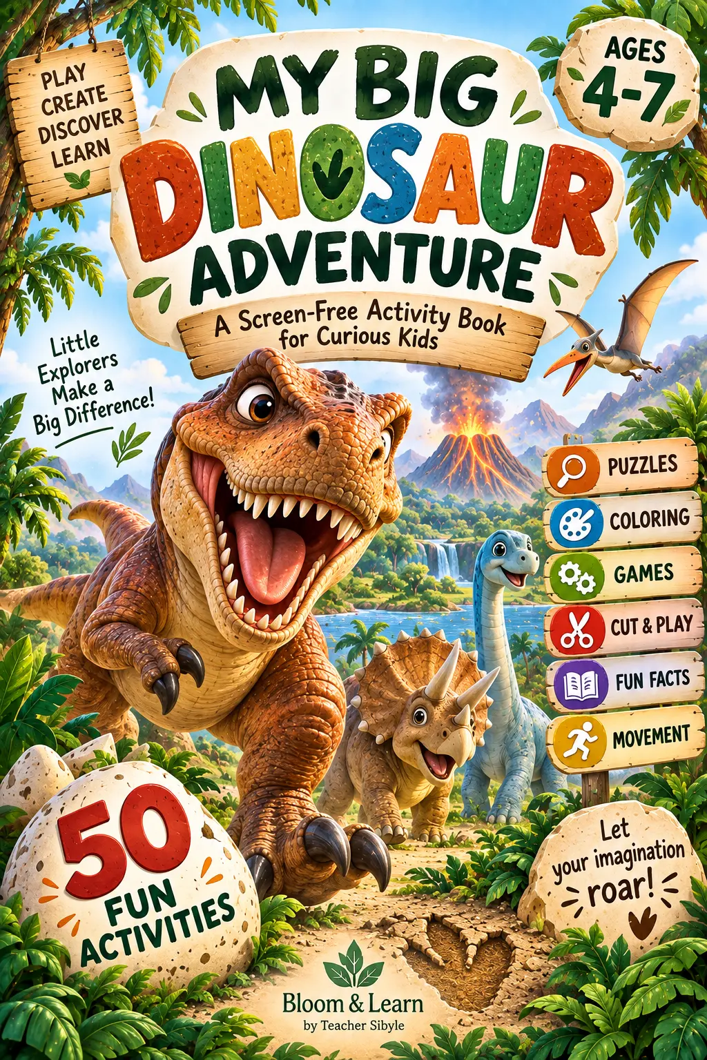 Livro de Atividades de Dinossauros em Inglês - pdf Kids — Inglês para Educação Infantil: Explore o mundo dos dinossauros…