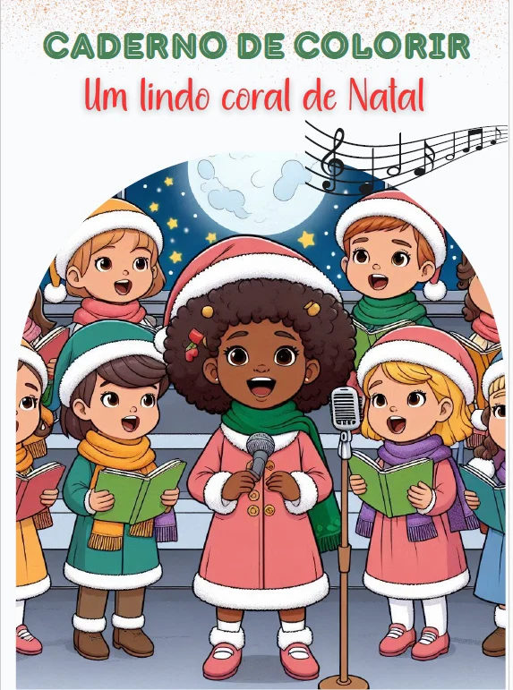 🎄✨ LIVRO DE COLORIR DE NATAL – UM LINDO CORAL DE NATAL 🎶🖍️ — capa do material