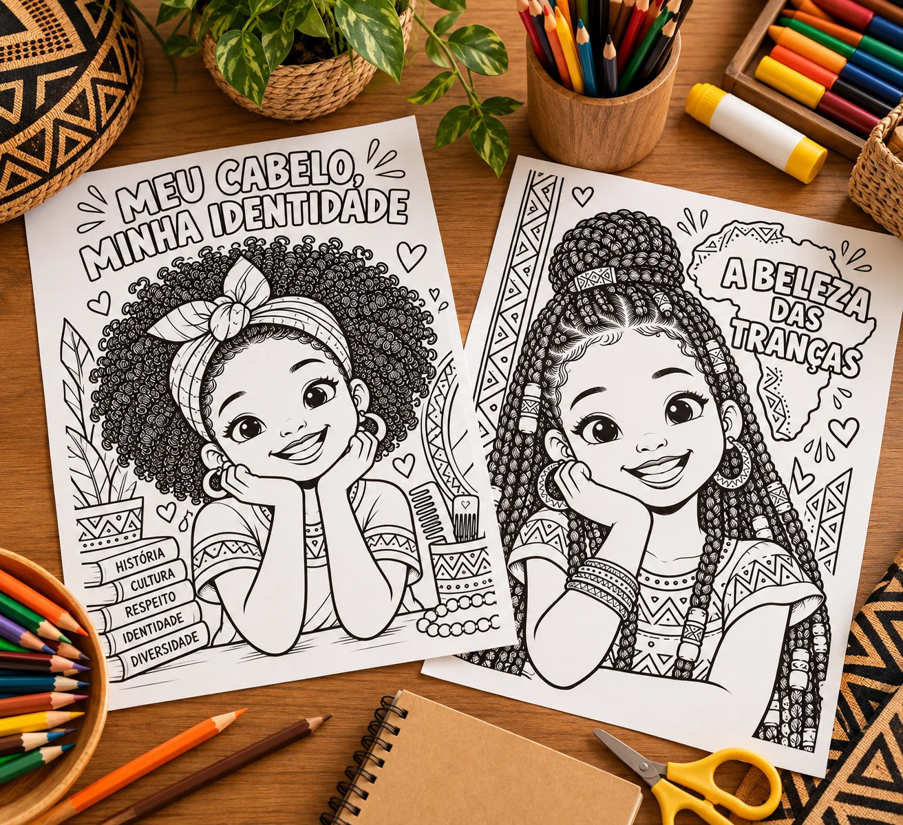 Livro de Colorir Dia da Consciência Negra – 11 Ilustrações — amostra 2: Livro de colorir sobre a Consciência Negra com 11…