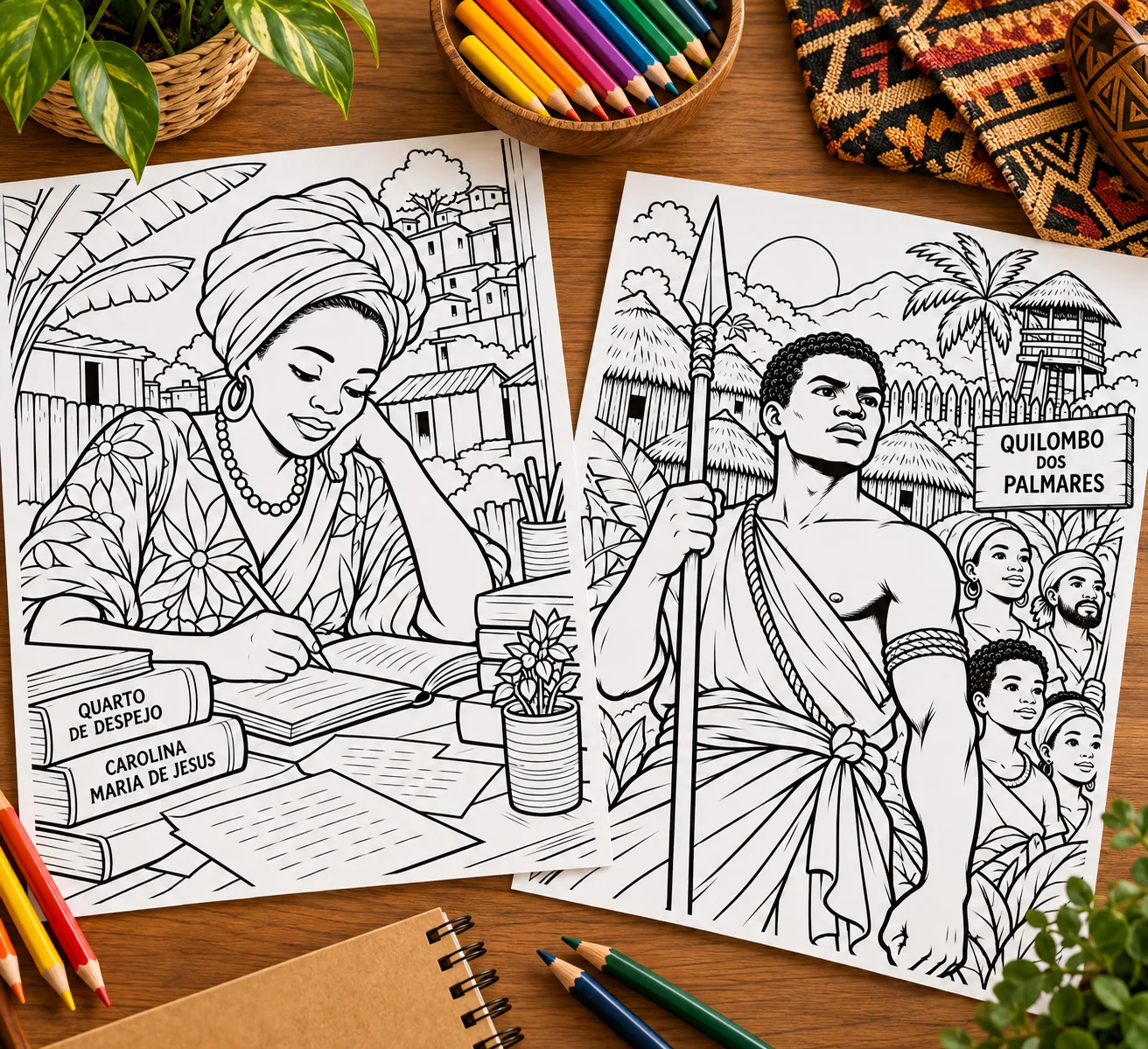 Livro de Colorir Dia da Consciência Negra – 11 Ilustrações — amostra 3: Livro de colorir sobre a Consciência Negra com 11…