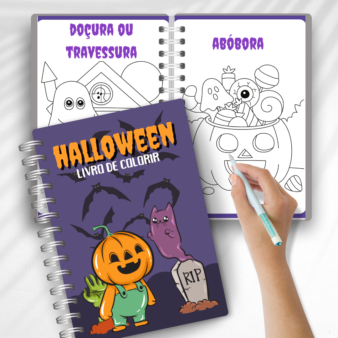 Livro de colorir - halloween / dia das bruxas – Material Pedagógico — capa do material