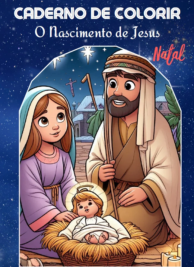 LIVRO DE COLORIR O NASCIMENTO DE JESUS - ATIVIDADE LÚDICA — capa do material