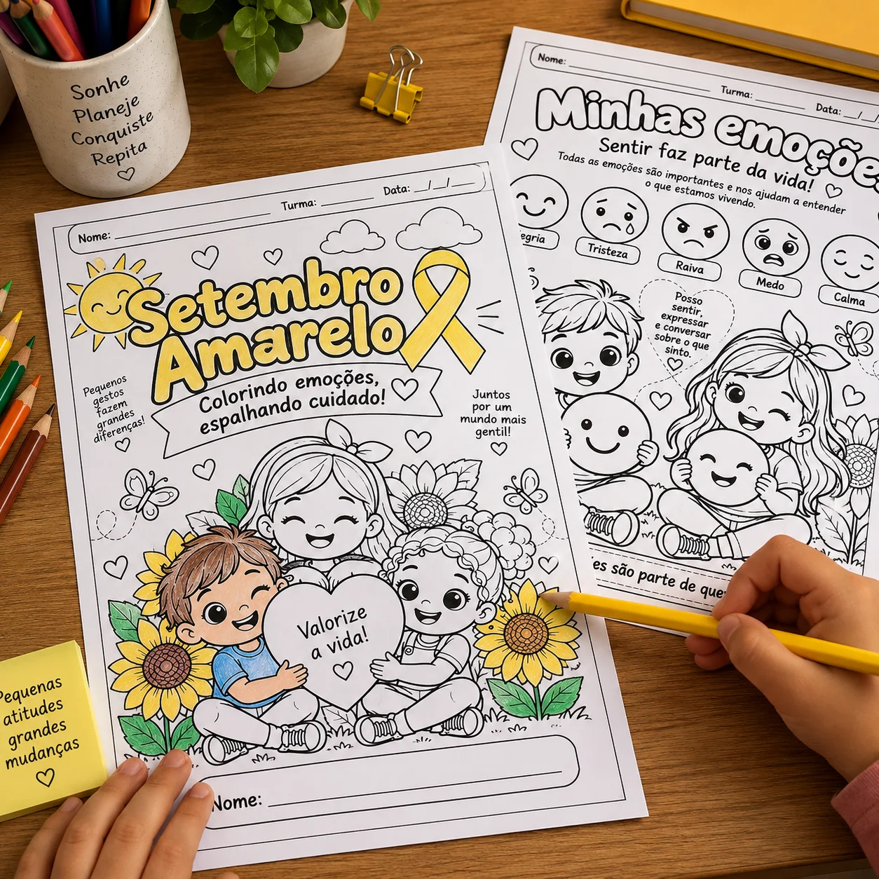 Livro de Colorir Setembro Amarelo: Você Não Está Sozinho — Jogos pedagógicos para Educação Infantil: Livro de colorir do…