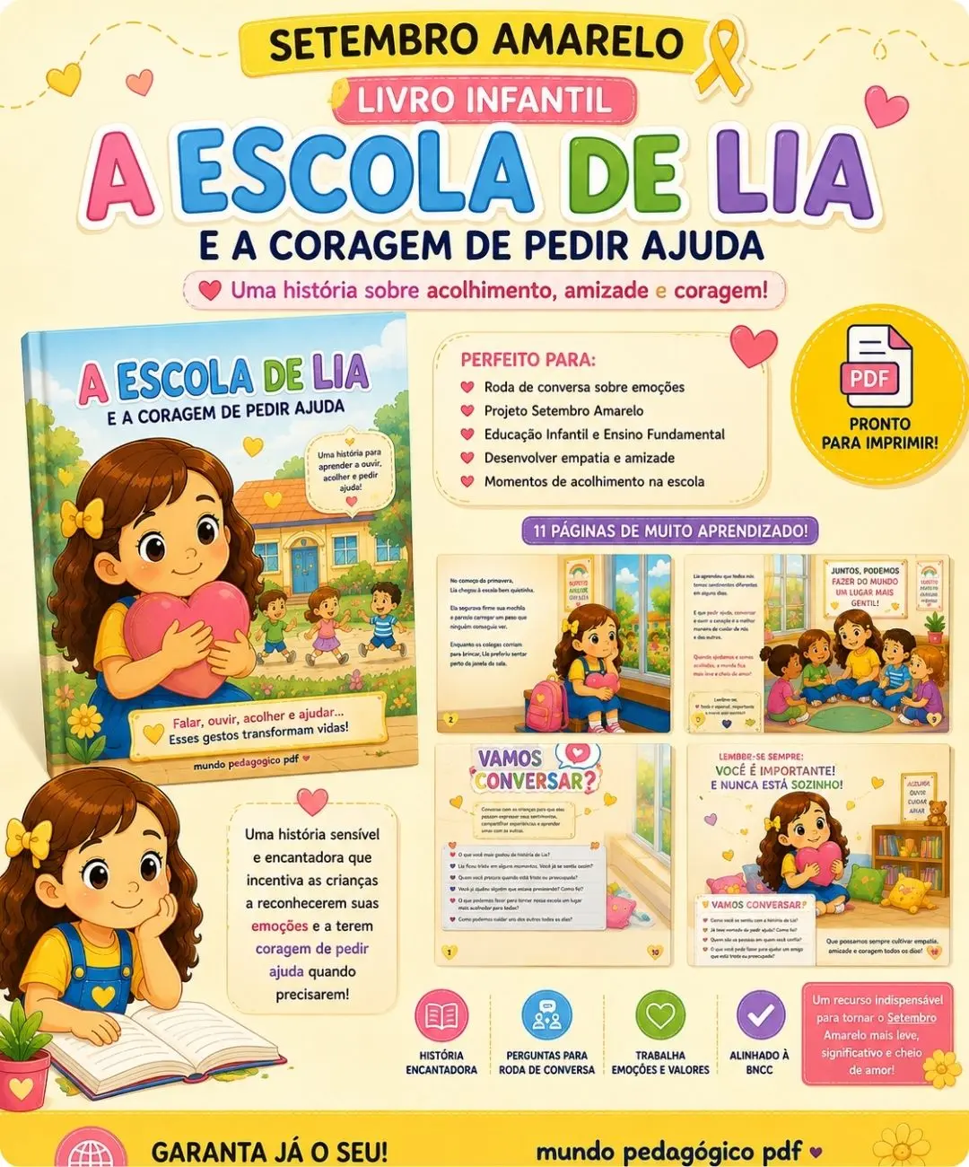 Livro de emoções para imprimir — Educação Infantil e 1º ao 5º ano — amostra 4: Para quais turmas é indicado?