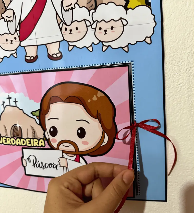 Livro de Parede de Páscoa: A Verdadeira Páscoa em PDF — amostra 1: Livro de parede de Páscoa para Educação Infantil