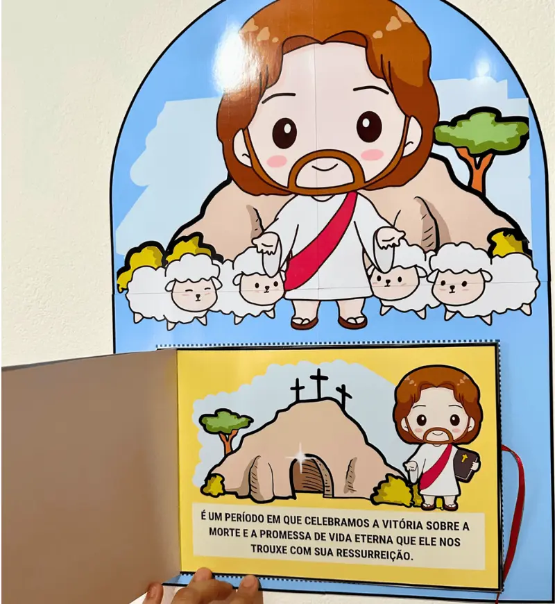 Livro de Parede de Páscoa: A Verdadeira Páscoa em PDF — amostra 2: O que acompanha o material