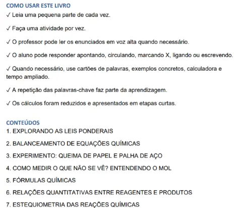Livro de química adaptado — capa do material