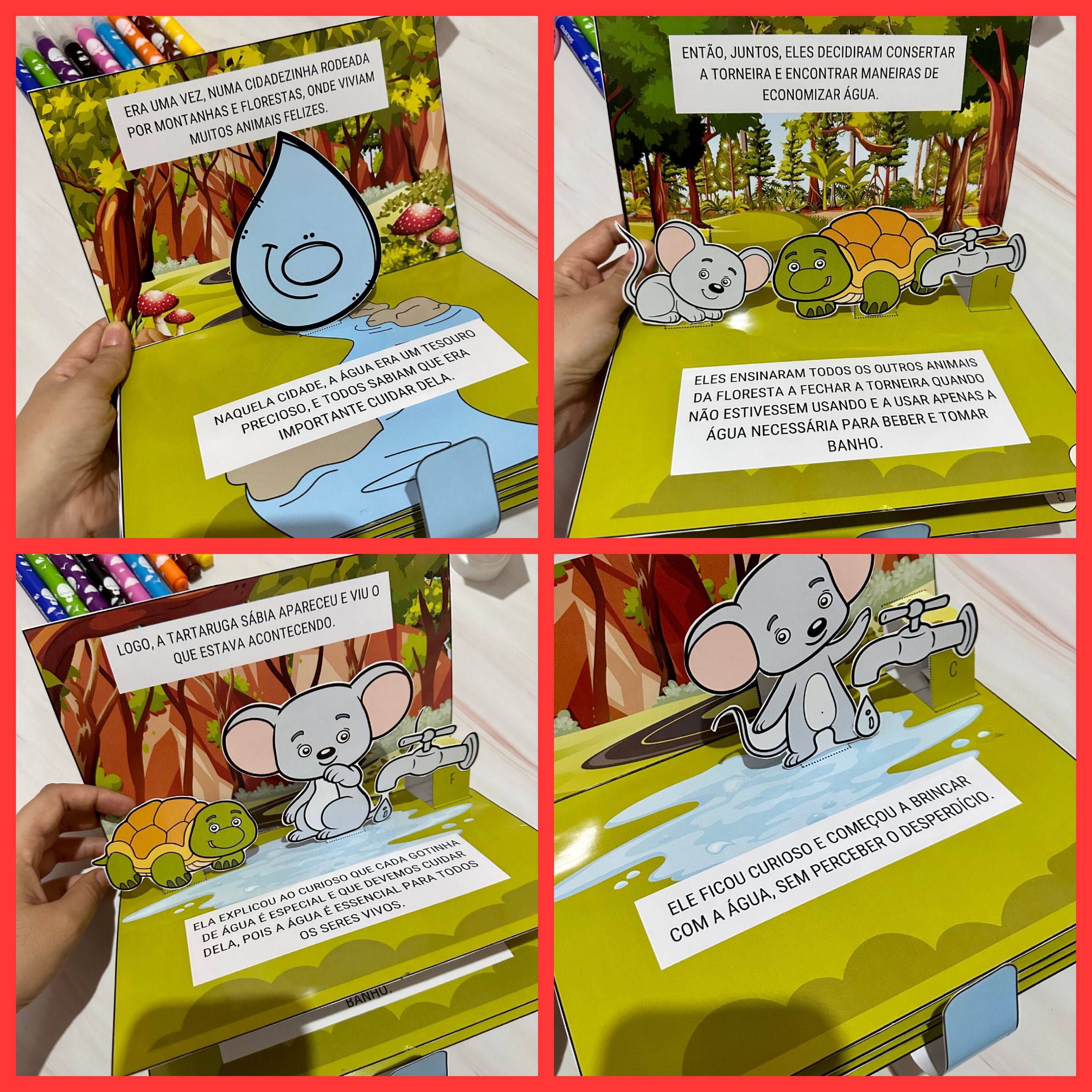 Livro em 3d: tesouro da floresta – PDF para Imprimir | Educação Infantil — amostra 1: O que vem no material