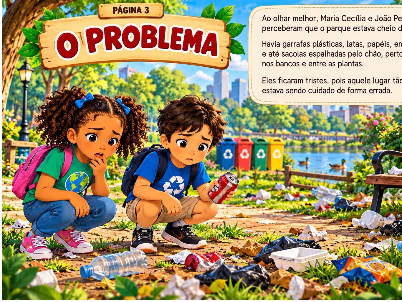 Livro Infantil Meio Ambiente e Reciclagem – A Turma da Reciclagem — amostra 2: Livro infantil educativo sobre reciclagem e…