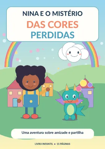Livro infantil: Nina e o mistério das cores perdidas — capa do material
