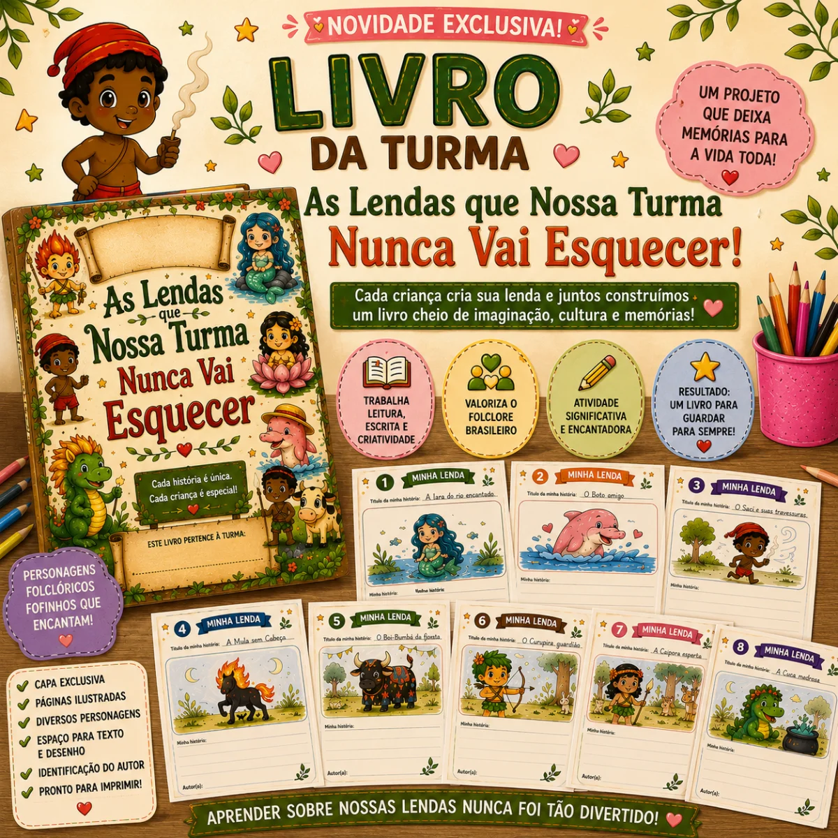 Livro lendas do folclore - faça sua lenda — capa do material