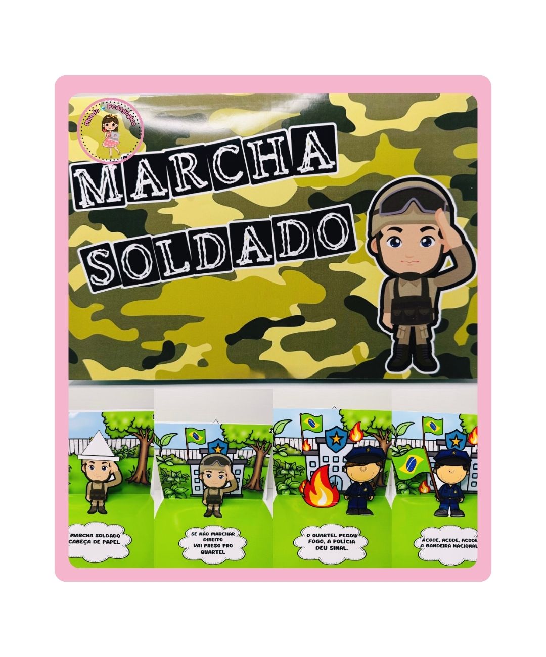 Livro musical 3D de Marcha Soldado para imprimir — História para Todas as séries: Leve o tema do Dia do Soldado para a sala…