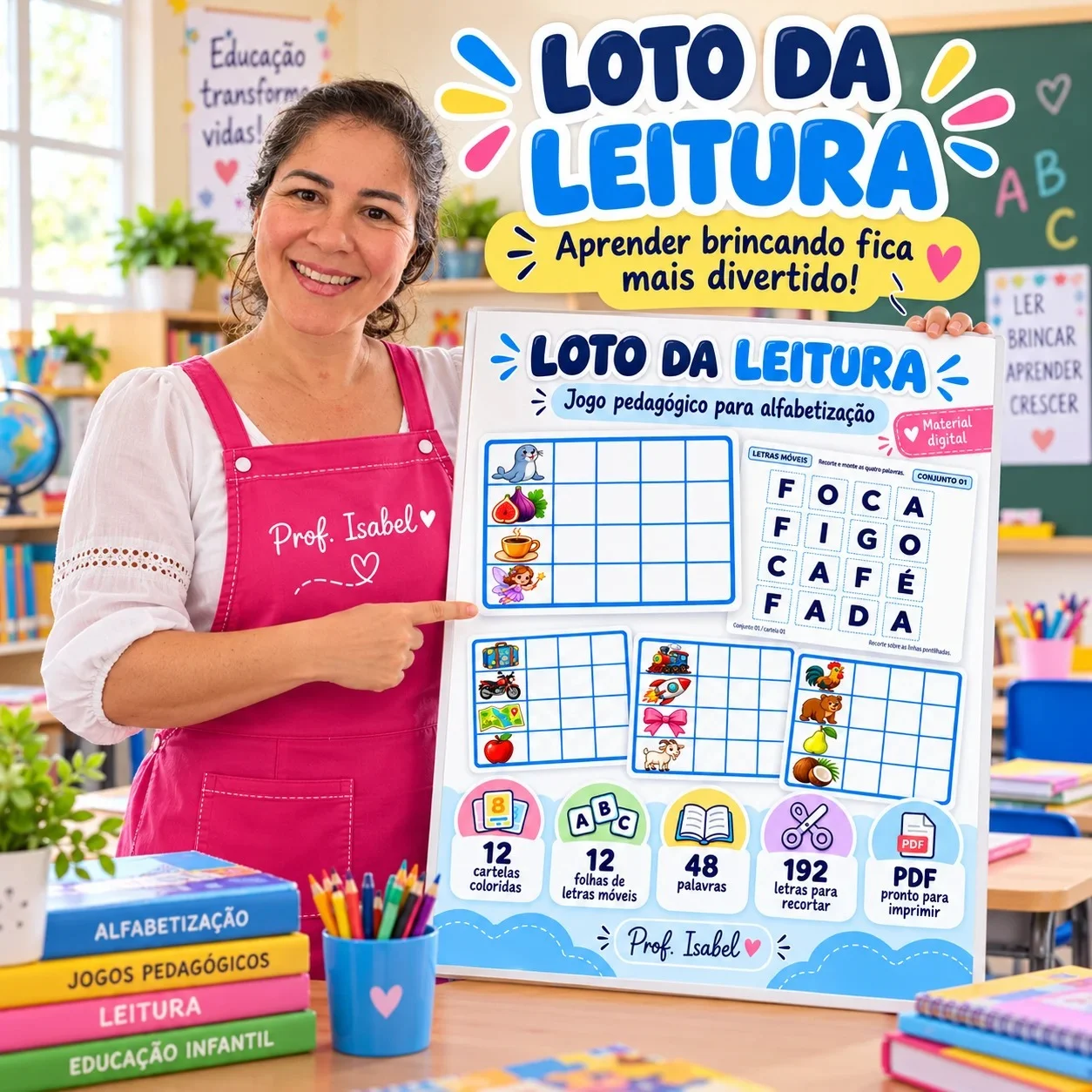 Loto da Leitura para Imprimir – Formando Palavras — amostra 4: Quais habilidades o material desenvolve?