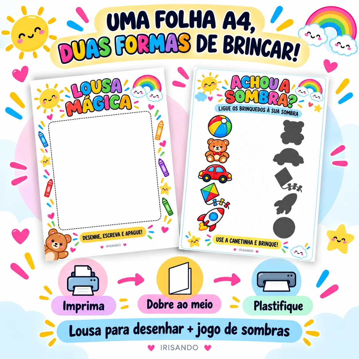 Lousa mágica – desenhe, apague e brinque! — amostra 1: Uma lembrancinha criativa, divertida e reutilizável para a Educação…