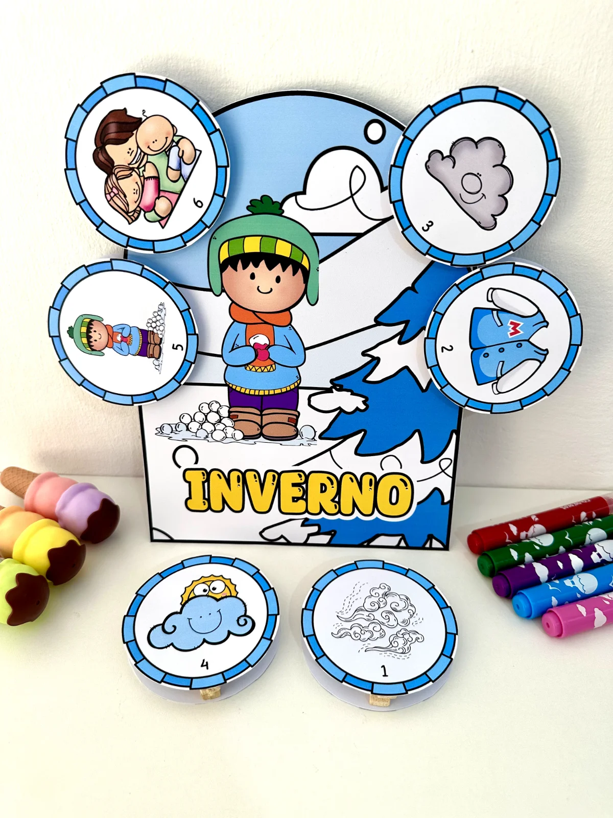 Luva As 4 estações – Material Pedagógico — Alfabetização para Educação Infantil: Kit Luvas Estações para trabalhar o…