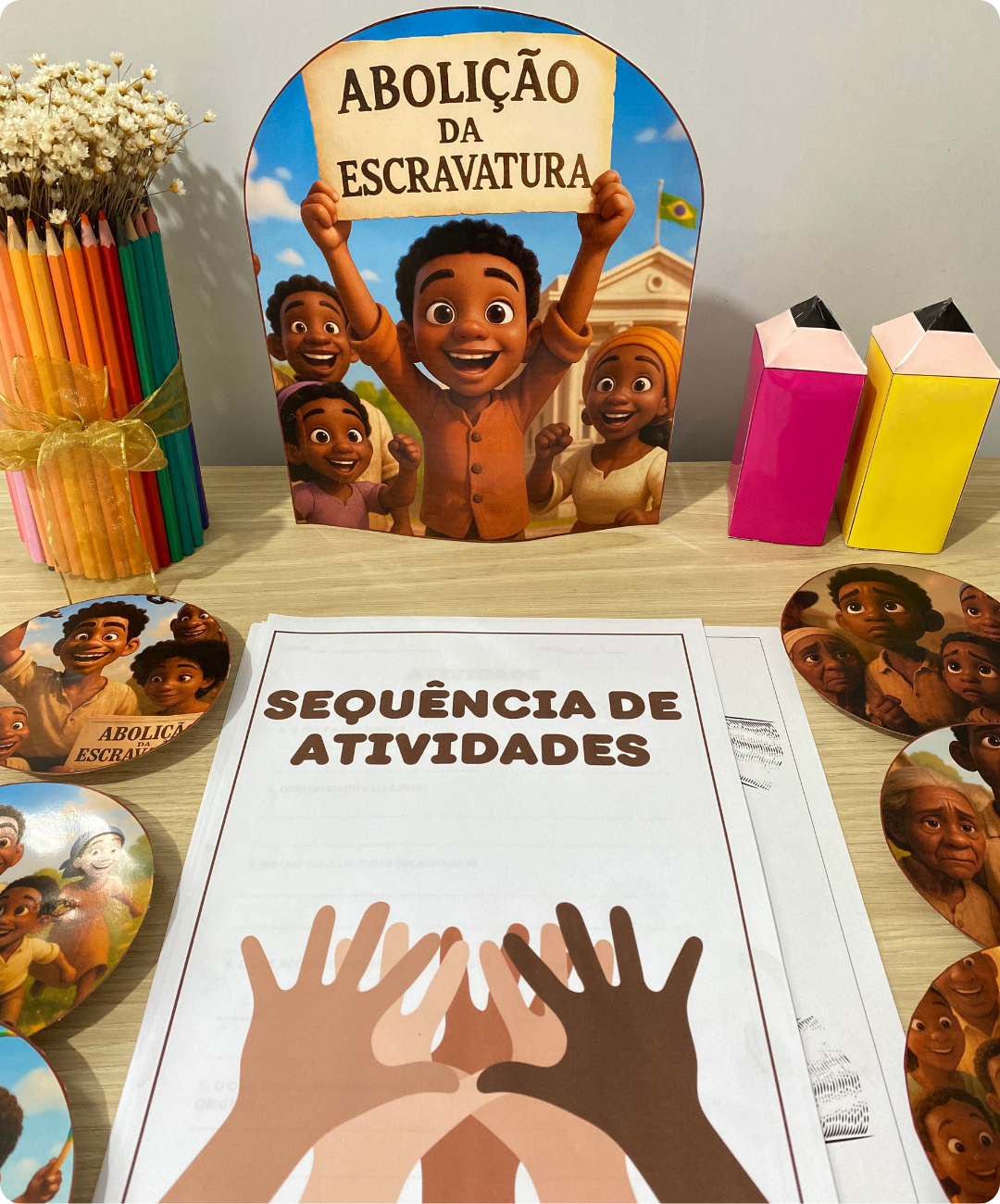 Luva de história da abolição da escravatura para imprimir — amostra 5: Leve o tema da abolição da escravatura no Brasil…